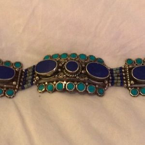 Turquoise & Lapis In Silver 7”-7.5”
